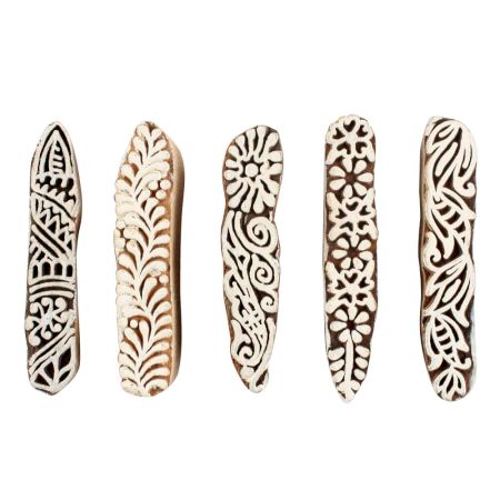 Set of 5 Piece New Mix Wooden Printing Blocks